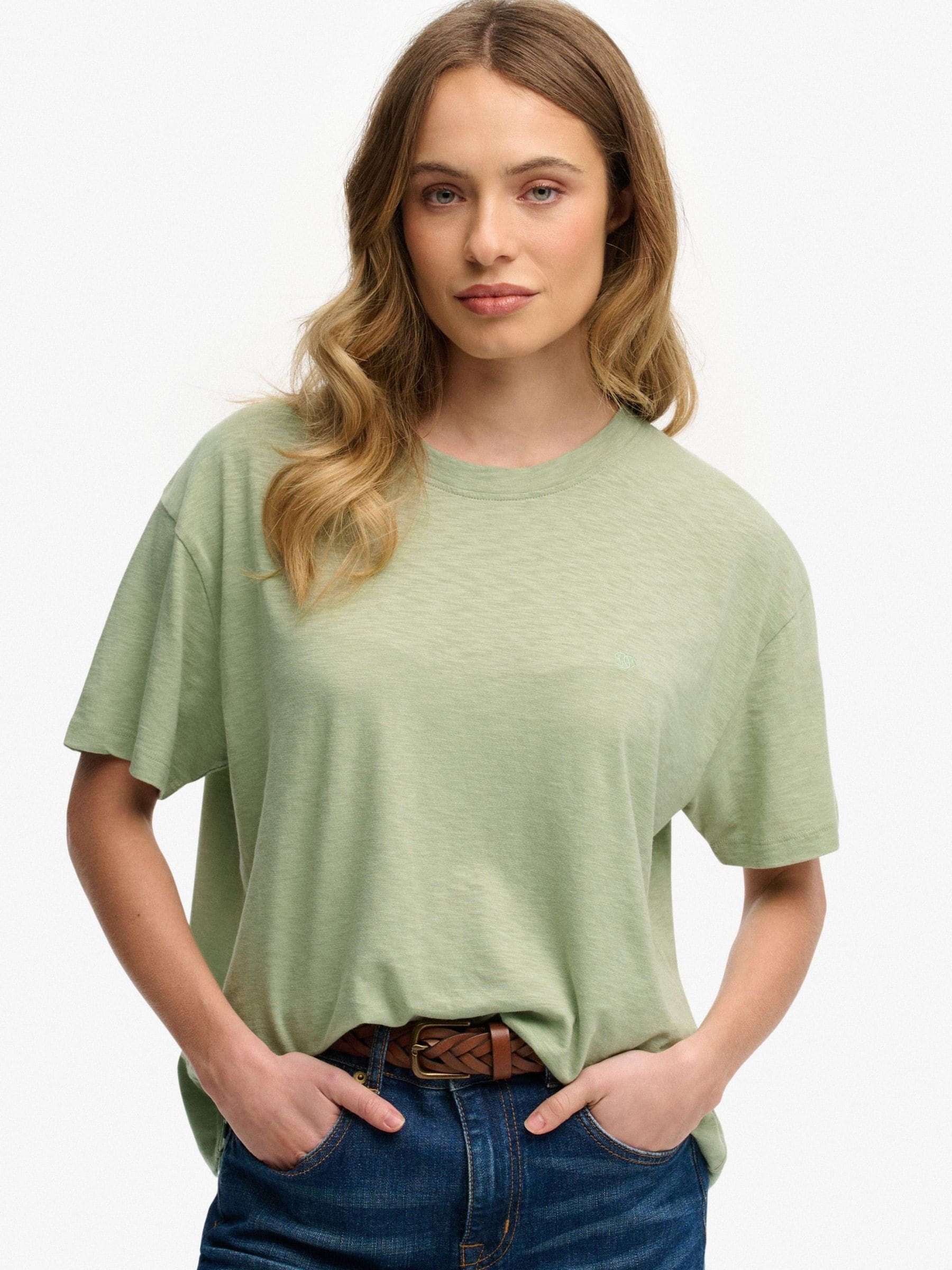 Superdry Women's Green T-Shirt Round Neck Woman Studios - Image 2