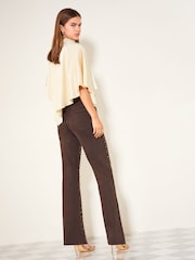 Friends Like These Chocolate Brown Mirror Embellished Everyday Wide Leg Jeans - Image 6 of 6