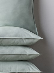 The Set 4 Pack Green/White Cotton Linen Cushion Covers - Image 1 of 2