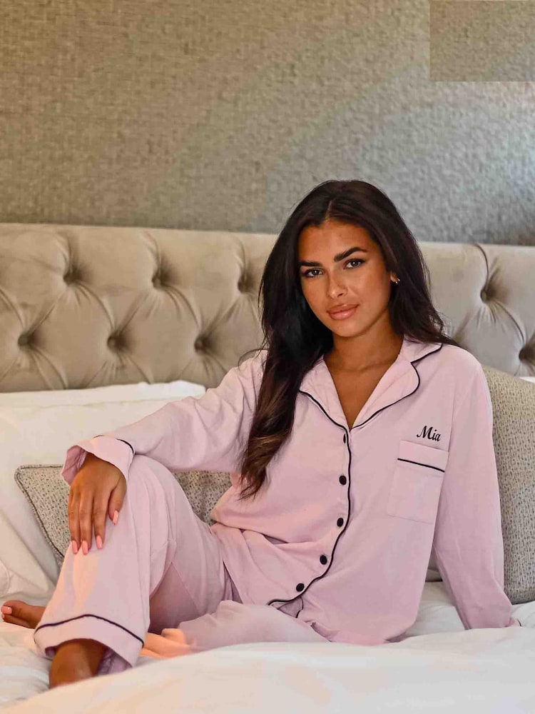 Lulabay Personalised Jersey Long Pyjamas - Image 1 of 2 Lulabay Personalised Jersey Long Pyjamas - Image 1 of 2