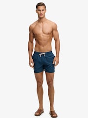 Superdry Blue Seer Sucker 15-inch Swim Shorts - Image 4 of 10