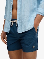 Superdry Blue Seer Sucker 15-inch Swim Shorts - Image 5 of 10