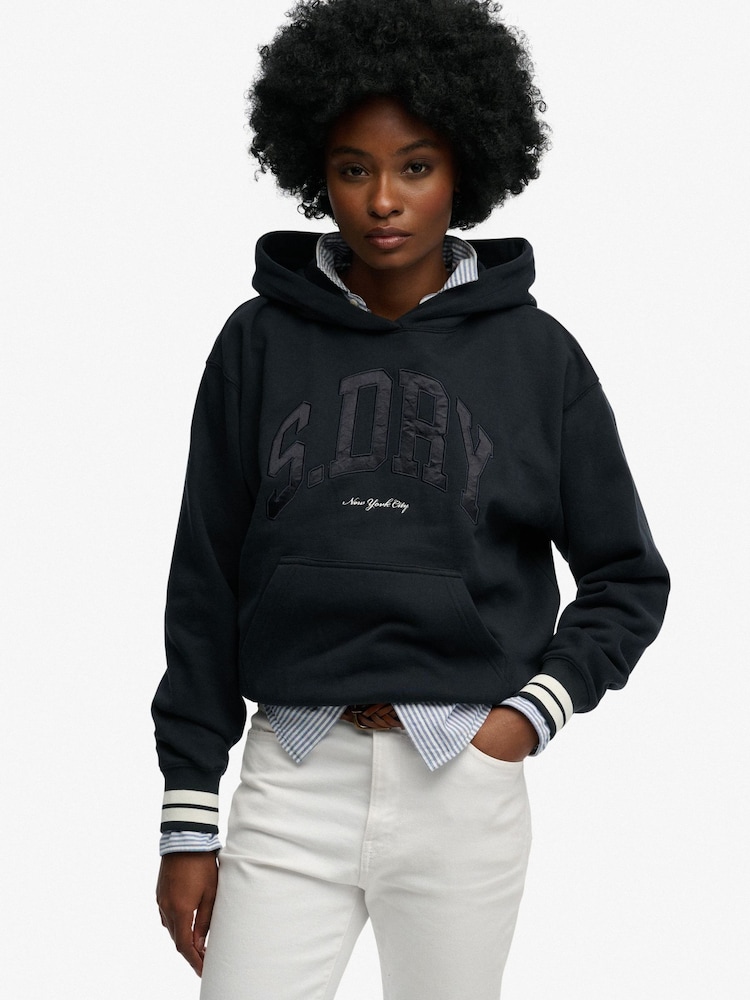 Superdry Blue Country Club Varsity Hoodie - Image 1 of 5