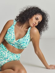 Simply Be Blue Magisculpt Lose Up To An Inch Plunge Bikini Top - Image 3 of 4