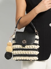 Dune London Black Dimple Cross-Body Bag - Image 6 of 6