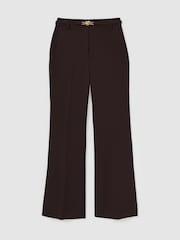 Reiss Grape Leona Flared Knot-Hardware Belted Trousers - Image 2 of 6