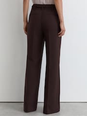 Reiss Grape Leona Flared Knot-Hardware Belted Trousers - Image 5 of 6