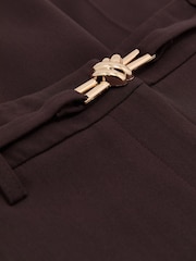 Reiss Grape Leona Flared Knot-Hardware Belted Trousers - Image 6 of 6