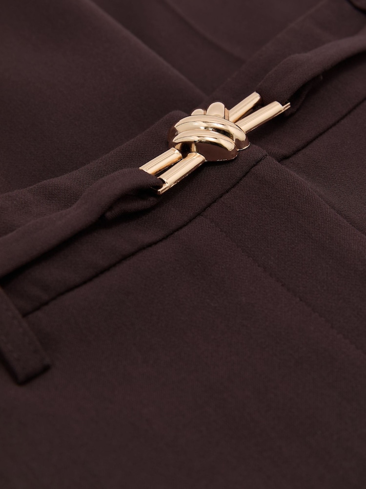 Reiss Grape Leona Flared Knot-Hardware Belted Trousers - Image 6 of 6 Reiss Grape Leona Flared Knot-Hardware Belted Trousers - Image 6 of 6