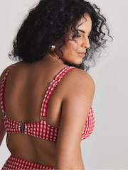 Simply Be Red Magisculpt Gingham Underwired Bikini Top - Image 2 of 4