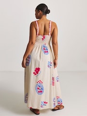 Simply Be White Dolce Vita Shirred Midi Beach Dress - Image 2 of 4