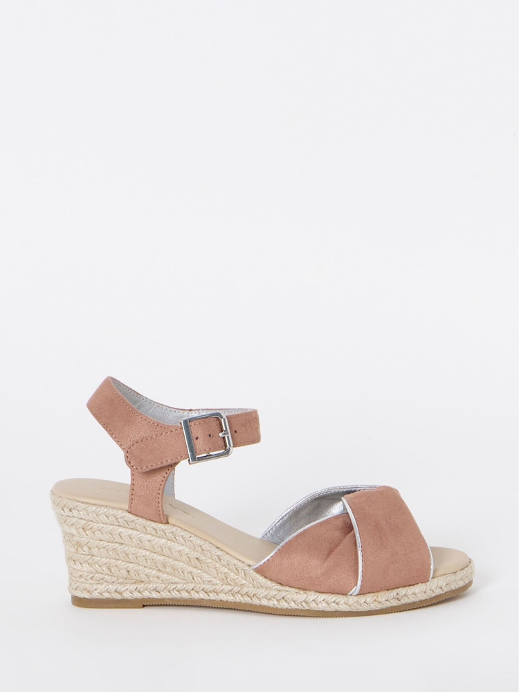 Simply Be Natural Extra Wide Fit Twist Front Espadrille Wedge Sandals - Image 2 of 4