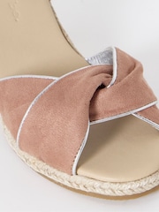 Simply Be Natural Extra Wide Fit Twist Front Espadrille Wedge Sandals - Image 4 of 4