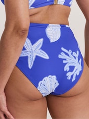 Simply Be Blue Shell Print Bead Detail Bikini Briefs - Image 2 of 4