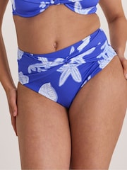 Simply Be Blue Shell Print Bead Detail Bikini Briefs - Image 3 of 4