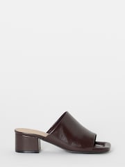 Simply Be Brown Wide Fit Low Block Heel Mules - Image 3 of 4