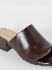 Simply Be Brown Wide Fit Low Block Heel Mules - Image 4 of 4