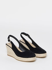 Simply Be Black Wide Fit Espadrille Wedge Slingback Shoes - Image 2 of 4