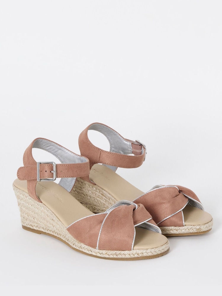 טבעי - Simply Be Twist Front Espadrille Wedge Sandals - תמונה 2 מתוך 4