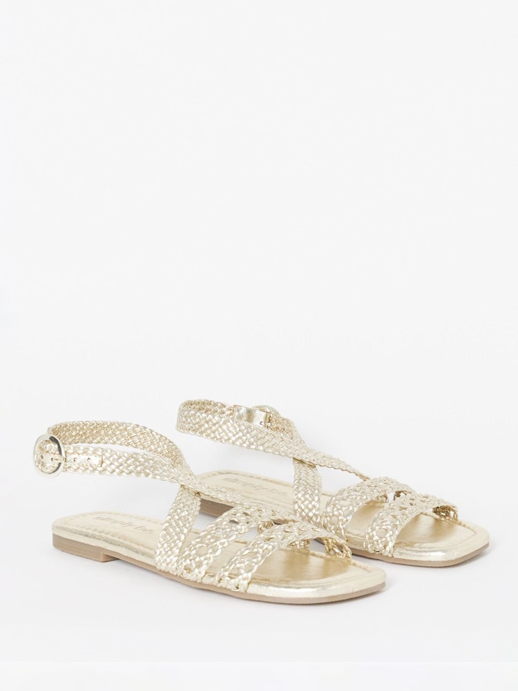 ذهبي - Simply Be Woven Multiple Strap Sandals - Image 2 of 4 ذهبي - Simply Be Woven Multiple Strap Sandals - Image 2 of 4