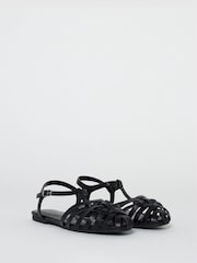 Simply Be Black Extra Wide Fit Woven Fisherman Sandals - Image 2 of 4