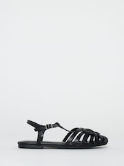 Simply Be Black Extra Wide Fit Woven Fisherman Sandals - Image 3 of 4