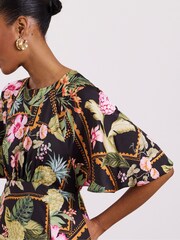 Joanna Hope Black Cape Sleeve Tea Dress - Image 4 of 4