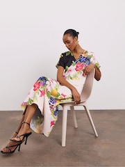 Joanna Hope Natural Printed Column Dress - Image 3 of 4