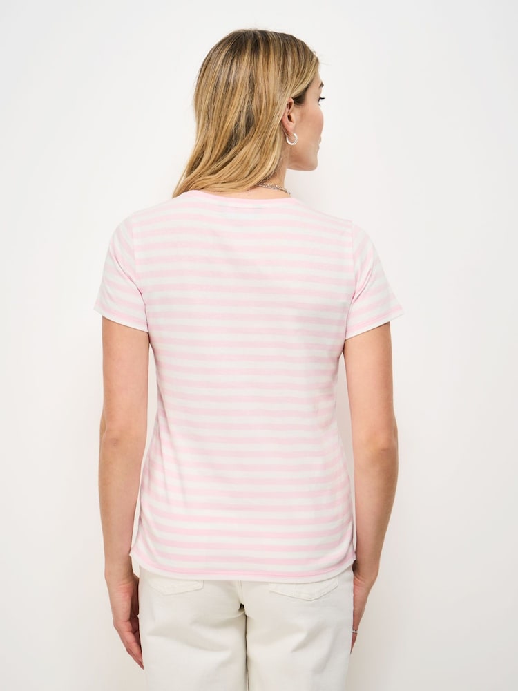 Crew Clothing Company Pink Cotton Breton T-Shirt - Image 2 of 5