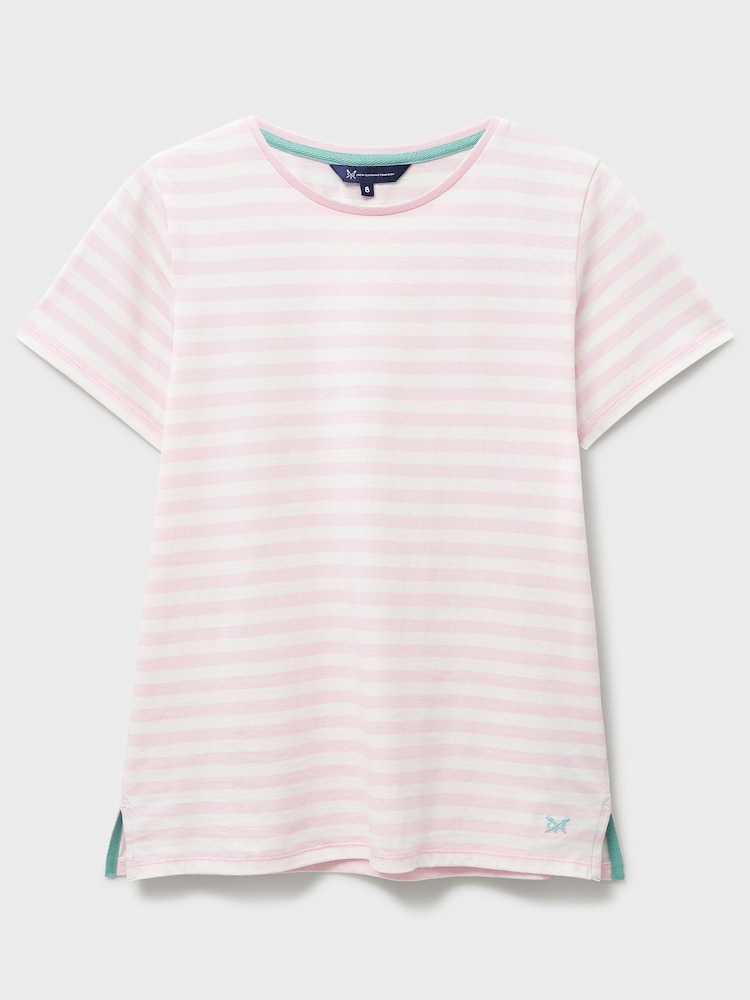 Crew Clothing Company Pink Cotton Breton T-Shirt - Image 5 of 5