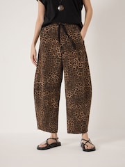 Hush Brown Rina Pull On Barrel Leg Trousers - Image 1 of 5