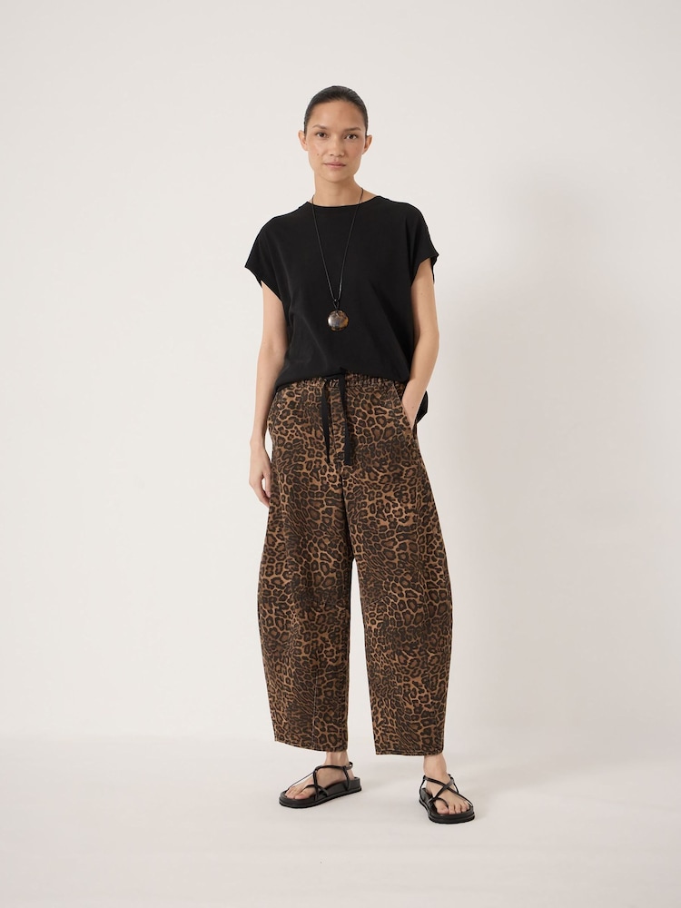 Hush Brown Rina Pull On Barrel Leg Trousers - Image 2 of 5