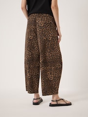 Hush Brown Rina Pull On Barrel Leg Trousers - Image 3 of 5