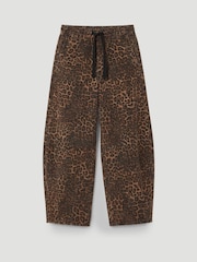 Hush Brown Rina Pull On Barrel Leg Trousers - Image 5 of 5