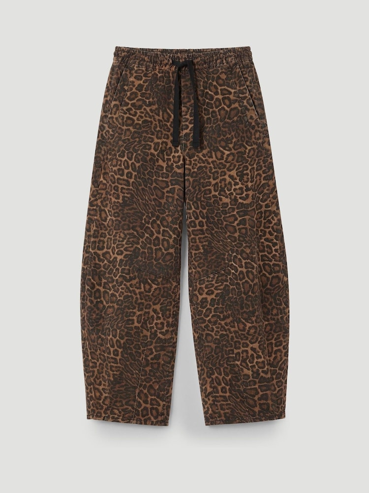 Hush Brown Rina Pull On Barrel Leg Trousers - Image 5 of 5