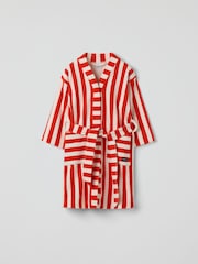 Polarn O. Pyret Orange Striped Terry Dressing Gown - Image 2 of 3