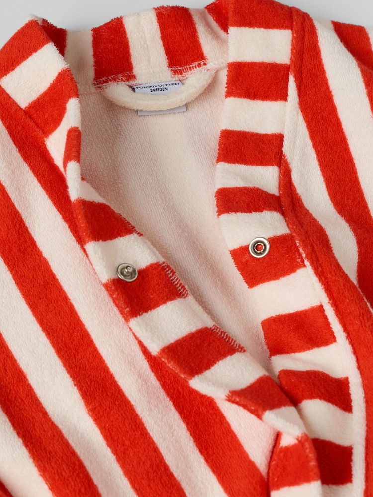 Polarn O. Pyret Orange Striped Terry Dressing Gown - Image 3 of 3 Polarn O. Pyret Orange Striped Terry Dressing Gown - Image 3 of 3