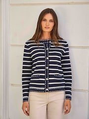 Gestreifte Milano-Jacke aus Baumwolle und Wolle von Pure Collection - Bild 1 von 4