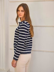 Gestreifte Milano-Jacke aus Baumwolle und Wolle von Pure Collection - Bild 3 von 4