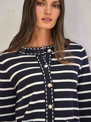 Gestreifte Milano-Jacke aus Baumwolle und Wolle von Pure Collection - Bild 4 von 4