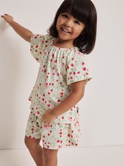 Polarn O. Pyret Green Strawberry Ruffle Top - Image 1 of 1