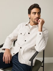 Ecru Neutral Garment Dyed Chore Jacket - Image 1 of 5