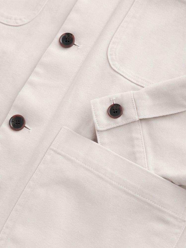 Ecru Neutral Garment Dyed Chore Jacket - Image 10 of 10