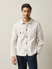 Ecru Neutral Garment Dyed Chore Jacket - Image 2 of 5