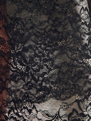 Friends Like These Black Velvet Lace Hem Midi Skirt - Image 5 of 5