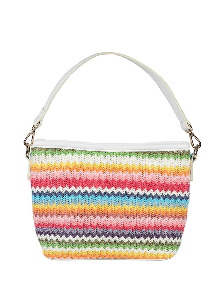 Pink, mehrfarbig - Pavers Geflochtene Schultertasche - Bild 2 von 5