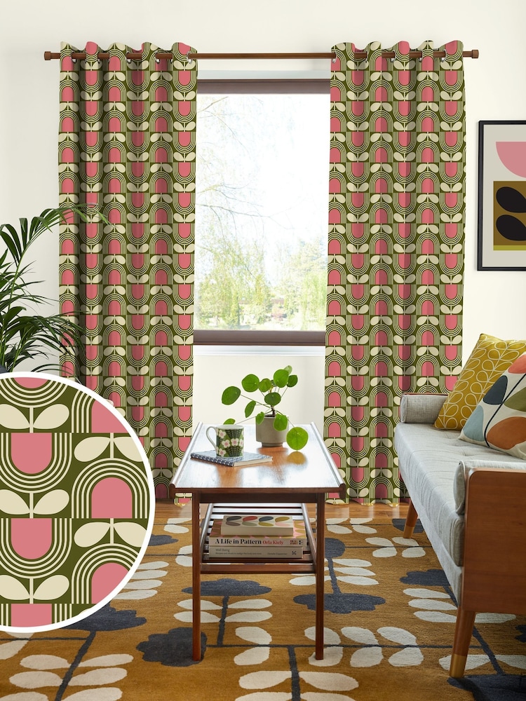 Orla Kiely Pickel Striped Tulip Made to Measure Curtains - Image 1 of 8 Orla Kiely Pickel Striped Tulip Made to Measure Curtains - Image 1 of 8
