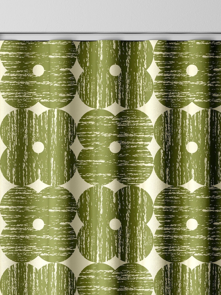Orla Kiely Olive Textured Flower Made to Measure Curtains - Image 8 of 8 Orla Kiely Olive Textured Flower Made to Measure Curtains - Image 8 of 8