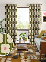 Orla Kiely Seagrass Abacus Flower Made to Measure Curtains - Image 1 of 8