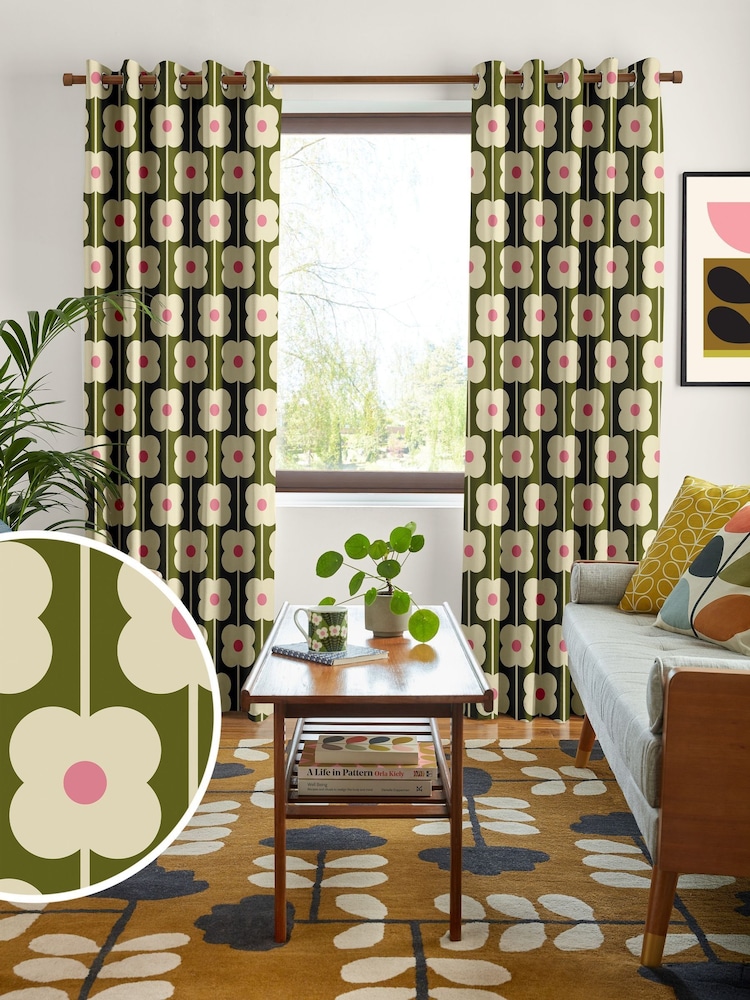 Orla Kiely Seagrass Abacus Flower Made to Measure Curtains - Image 1 of 8 Orla Kiely Seagrass Abacus Flower Made to Measure Curtains - Image 1 of 8